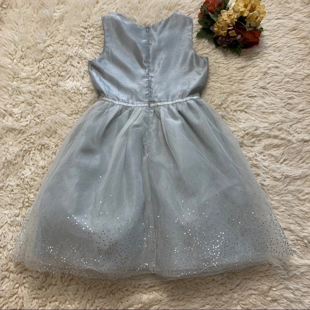 Gymboree Gray Sparkly Taffeta Tulle Formal Dress
